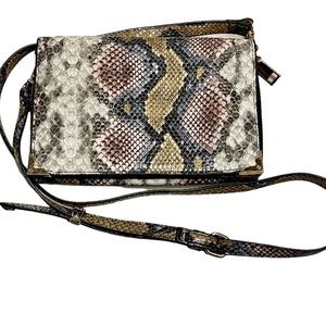 Urban Expansions Multi Color Cross Body Bag Adjustable Strap Gold Accents